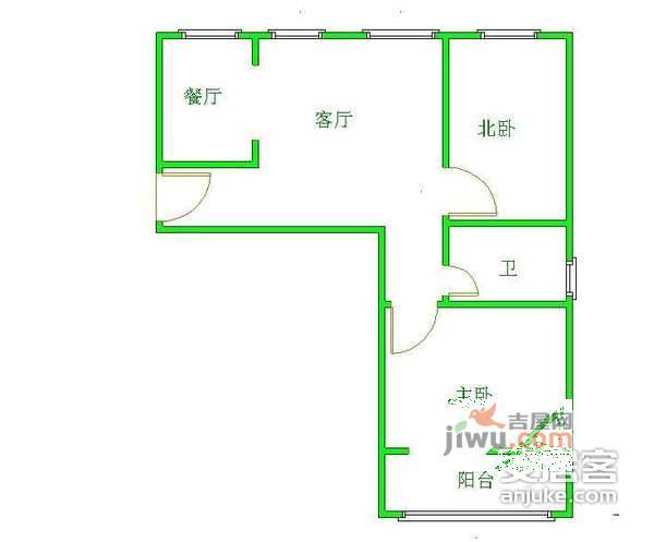 万明园小区2室1厅1卫88㎡户型图