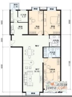 中海馥园3室2厅2卫175㎡户型图