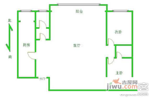 双花园小区2室1厅1卫122㎡户型图