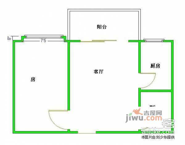 盛和花园2室1厅1卫82㎡户型图