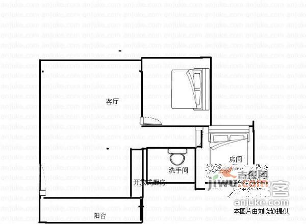 丽城花园2室1厅1卫80㎡户型图