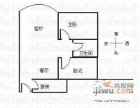 紫荆花园1期2室2厅1卫65㎡户型图