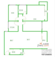 稻花村3室2厅2卫110㎡户型图