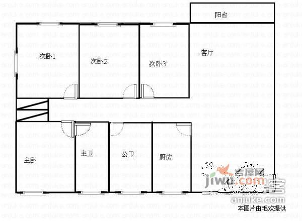 华都花园4室2厅2卫100㎡户型图