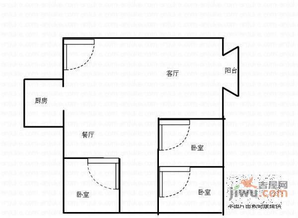东江花园3室2厅2卫110㎡户型图
