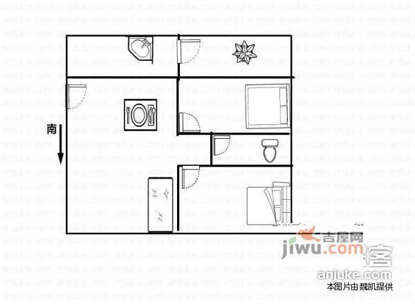 万江中兴商住楼2室2厅2卫100㎡户型图