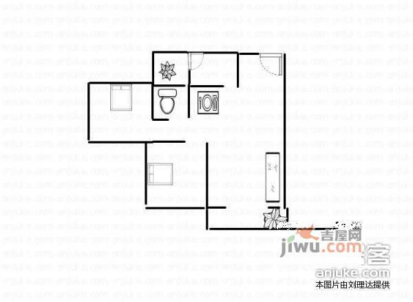 万江中兴商住楼2室2厅1卫90㎡户型图