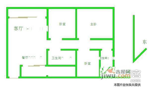 世纪城国际公馆一期3室2厅2卫户型图