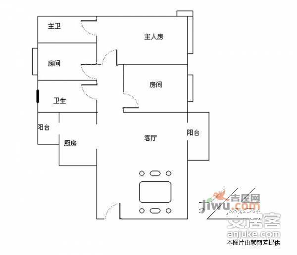 新天美地花园3室2厅2卫142㎡户型图