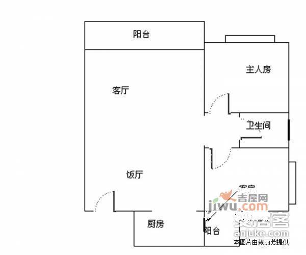 新天美地花园2室2厅2卫68㎡户型图