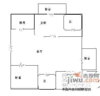 金田花园3室2厅2卫100㎡户型图