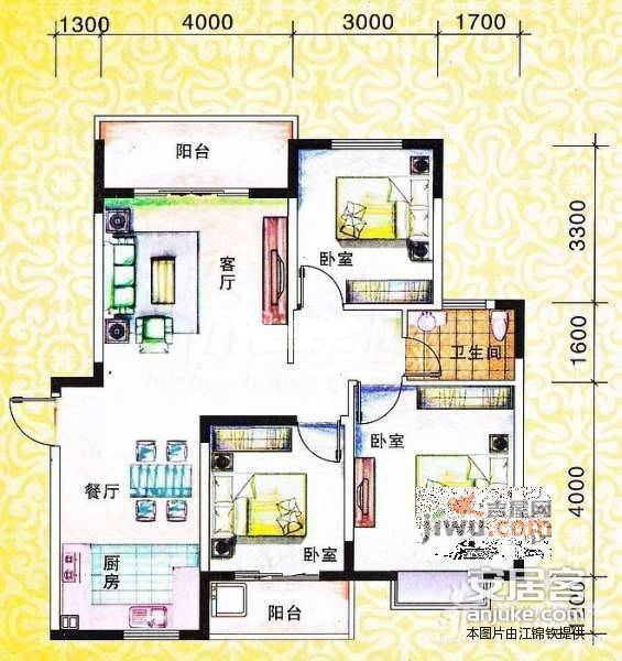 咸西新苑4室2厅2卫174㎡户型图