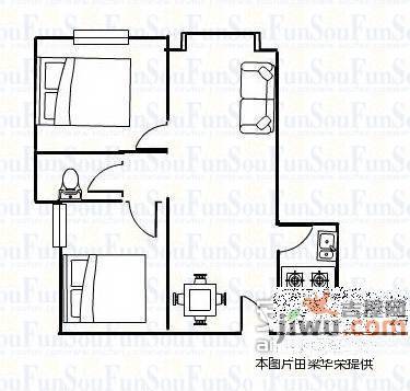 万科运河东1号2室2厅1卫86㎡户型图