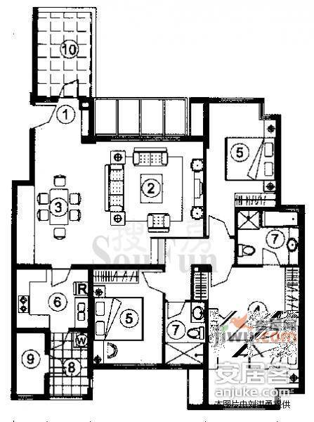 万科城市高尔夫花园4室2厅2卫245㎡户型图