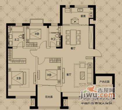 石竹新花园3室2厅2卫153㎡户型图