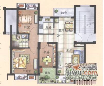 石竹新花园3室2厅2卫153㎡户型图