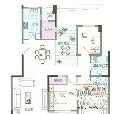 城市风景4室2厅2卫142㎡户型图