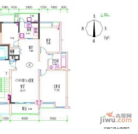 晶城2室1厅1卫56㎡户型图