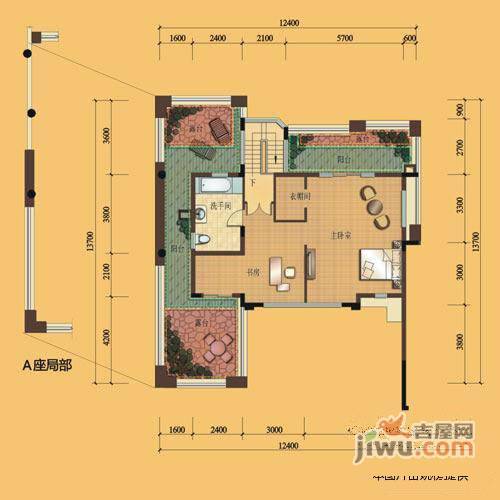 中惠山畔名城3室2厅2卫126㎡户型图