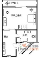 南杨小区东区1室0厅1卫39㎡户型图