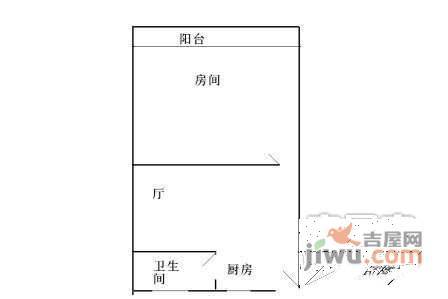 真光十小区1室1厅1卫53㎡户型图