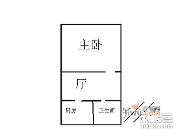 真光十小区1室1厅1卫53㎡户型图