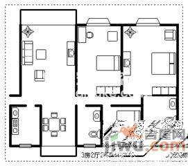 嘉城雅颂湾3室2厅2卫135㎡户型图