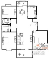 良隆园3室2厅1卫113㎡户型图