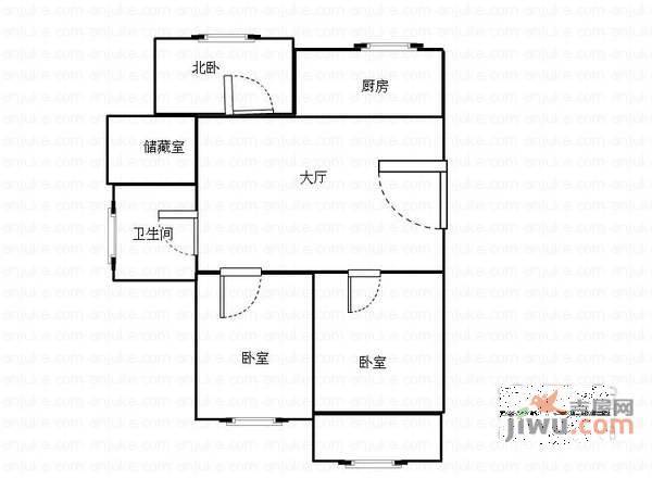 荣和苑3室1厅1卫106㎡户型图