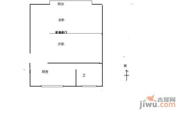 金家巷1室1厅1卫47㎡户型图