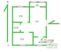 天台星城2室2厅1卫104㎡户型图