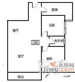 盛大花园2室2厅1卫108㎡户型图