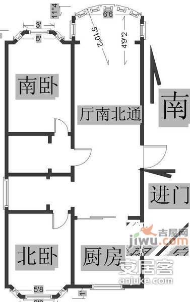 盛大花园2室2厅2卫245㎡户型图