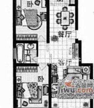 雍景园2室2厅1卫104㎡户型图