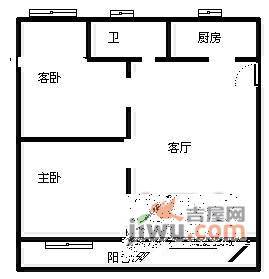 银华苑2室1厅1卫户型图