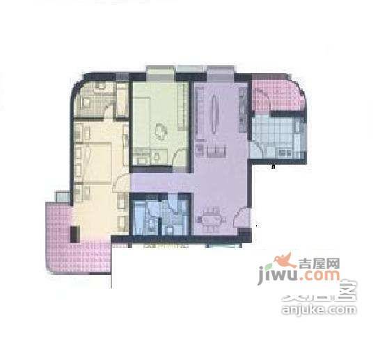 静安城2室2厅2卫118㎡户型图