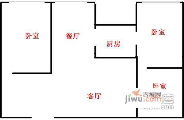 静安城3室2厅1卫131㎡户型图