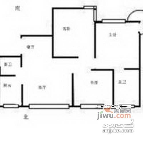 静安城3室2厅2卫168㎡户型图