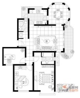 大华锦绣华城3室1厅1卫137㎡户型图