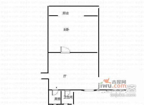 巨东小区1室1厅1卫55㎡户型图