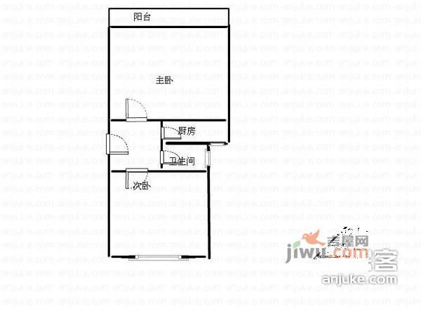 巨东小区2室0厅1卫52㎡户型图