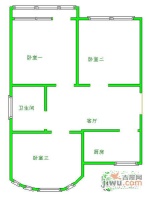 园艺新村3室1厅1卫80㎡户型图