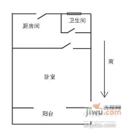 浦建小区1室0厅1卫37㎡户型图