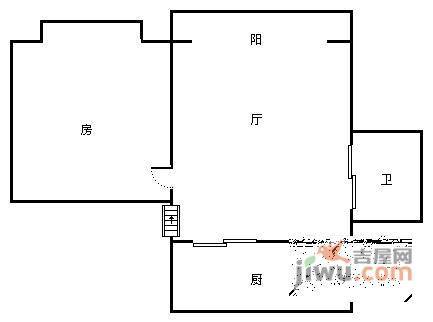 万里真金苑1室1厅1卫69㎡户型图