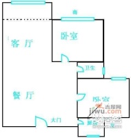 皇朝别墅2室2厅1卫101㎡户型图