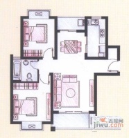 东方明珠大宁公寓2室2厅1卫110㎡户型图