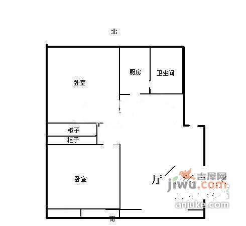 上海豪都国际花园2室2厅1卫100㎡户型图