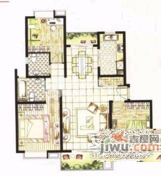 亭汇花苑3室2厅2卫133㎡户型图