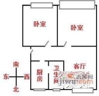 蒲汇新村2室2厅1卫72㎡户型图