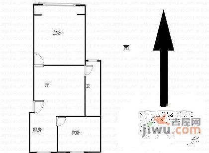 罗山六村2室2厅1卫80㎡户型图